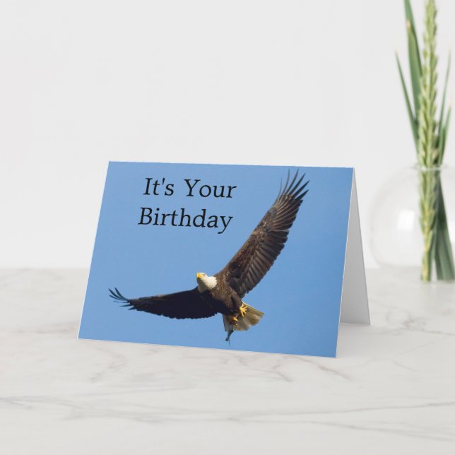 Carte Eagle In Flight Birthday Greeting Card (Devant)
