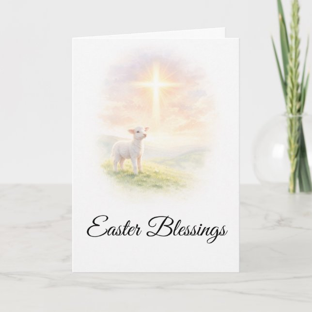 Carte Easter Blessings Lamb of God Christian Easter Gree (Devant)
