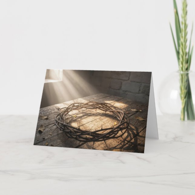 Carte Easter Crown of Thorns Illuminated by Sunbeams (Devant)