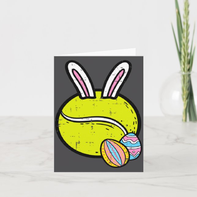 Carte Easter Day Tennis Ball Bunny (Devant)
