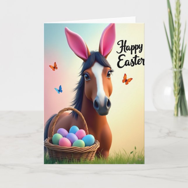 Carte Easter Horse Celebration Card (Devant)