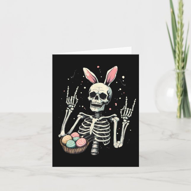 Carte Easter Skeleton Bunny Rock Main Rocker Garçons Enf (Devant)