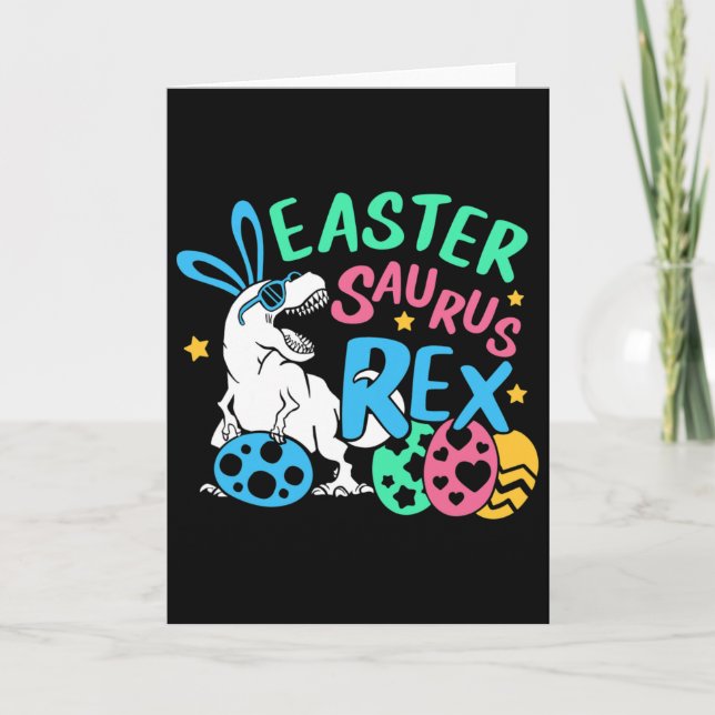 Carte Eastersaurus T-rex Easter Day Tee, Cute Easter Bun (Devant)