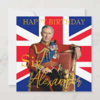 Easy Custom Name King Charles III drapeau britanni
