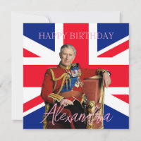 Easy Custom Name King Charles III drapeau britanni