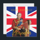 Carte Easy Custom Name King Charles III drapeau britanni<br><div class="desc">Personnalisez ce produit King Charles III avec le nom d'une personne.</div>