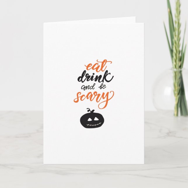 Carte Eat Drink And Be Scary Funny Halloween (Devant)