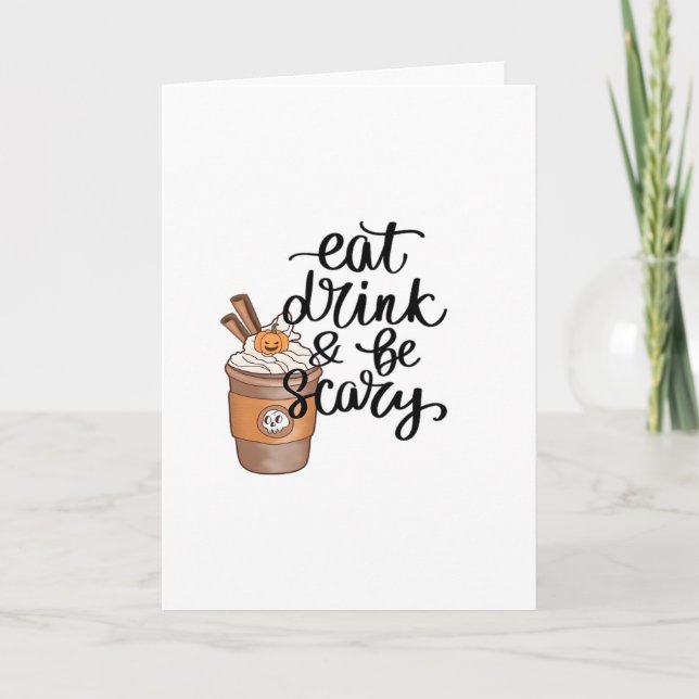 Carte Eat Drink And Be Scary Funny Trendy (Devant)