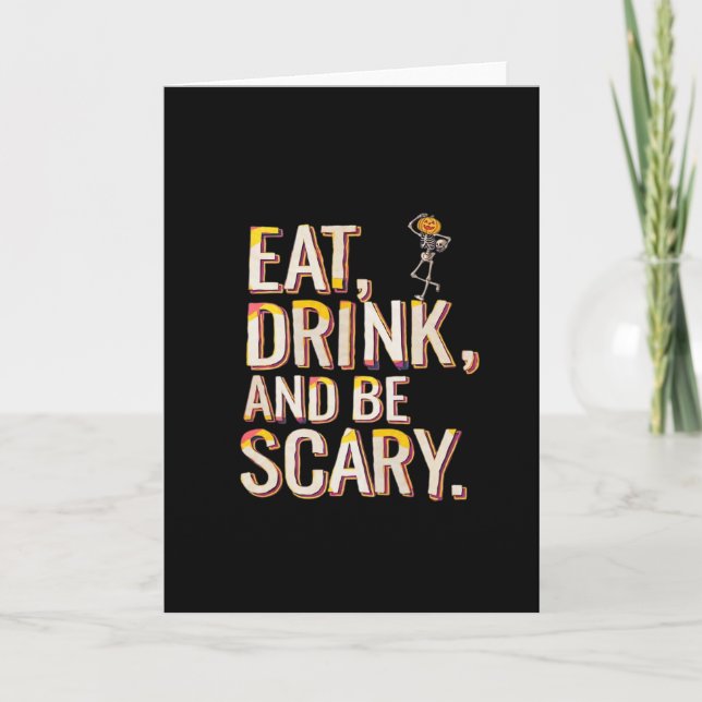 Carte Eat Drink And Be Scary Minimal Clean (Devant)