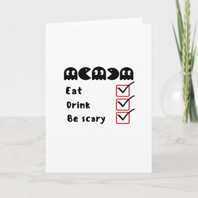 Carte Eat Drink Be Scary Minimal Clean (Devant)