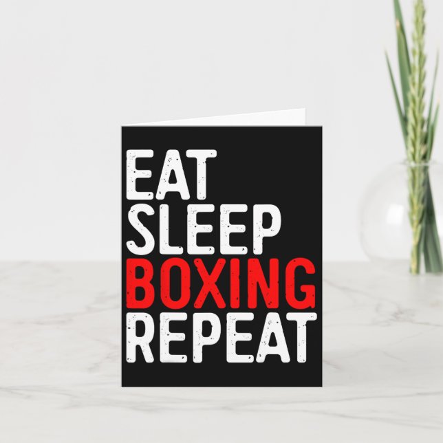 Carte Eat Sleep Boxing Répéter Funny Boxer Shirt (Devant)