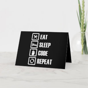 Carte Eat Sleep Code Répétition Coding Programmer Ingéni