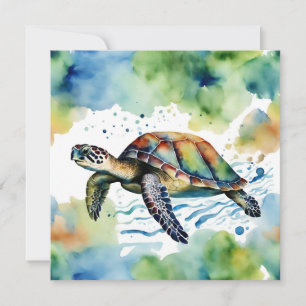 Carte Eau Abstraite de la tortue de mer