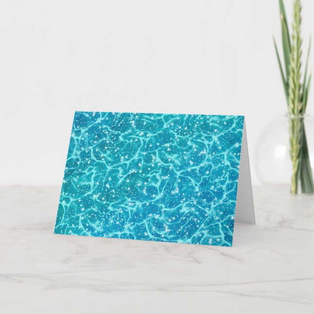 Carte Eau de mer bleue avec étincelles (Devant)