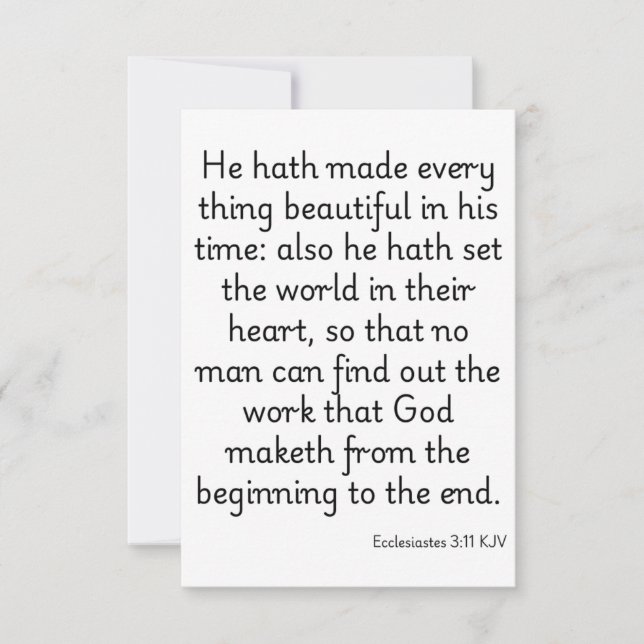 Carte Ecclésiaste 3:11 KJV Bible Verse Salutation (Devant)