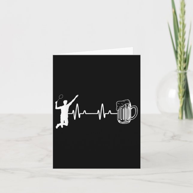 Carte Ecg Heartbeat Badminton Player Navette Sports Smas (Devant)