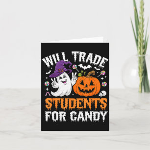 Carte Échangera Élèves Contre Bonbons Halloween Professe