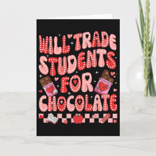 Carte Échangera élèves contre chocolat Professeur Valent