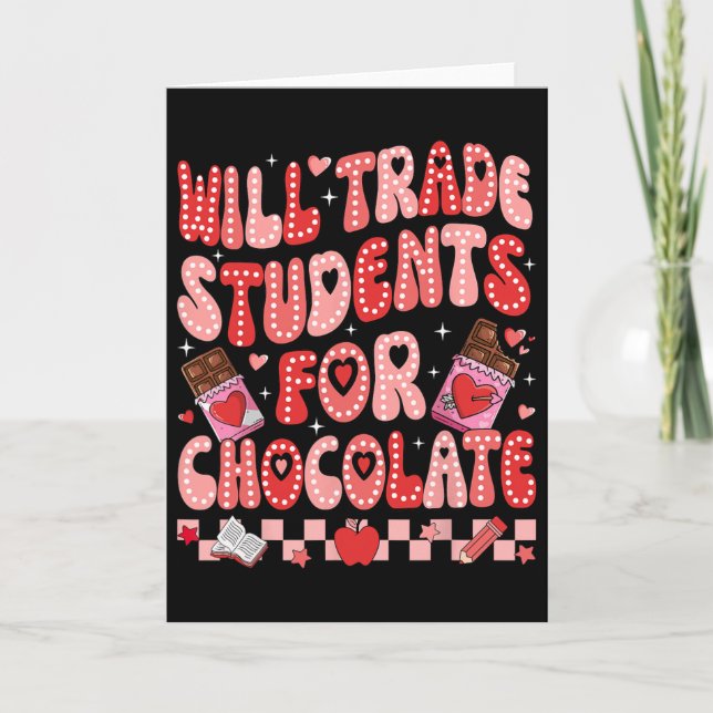 Carte Échangera élèves contre chocolat Professeur Valent (Devant)