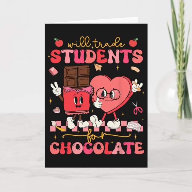 Carte Échangera élèves contre chocolat Professeur Valent (Devant)