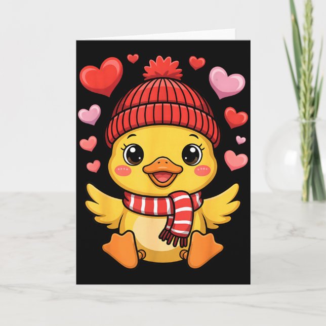 Carte Écharpe d'hiver de la Saint-Valentin Cœurs de cana (Devant)