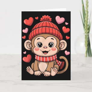 Carte Écharpe et bonnet de la Saint-Valentin à coeurs si