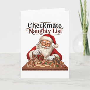 Carte Échec et mat Liste Vilains Noël Père Noël Échecs