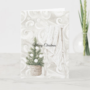 Carte Échelle d'arbre de Noël à tourbillons de crème ave