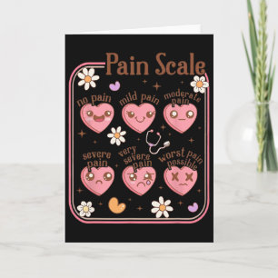 Carte Échelle de douleur Cœurs Infirmière Saint-Valentin