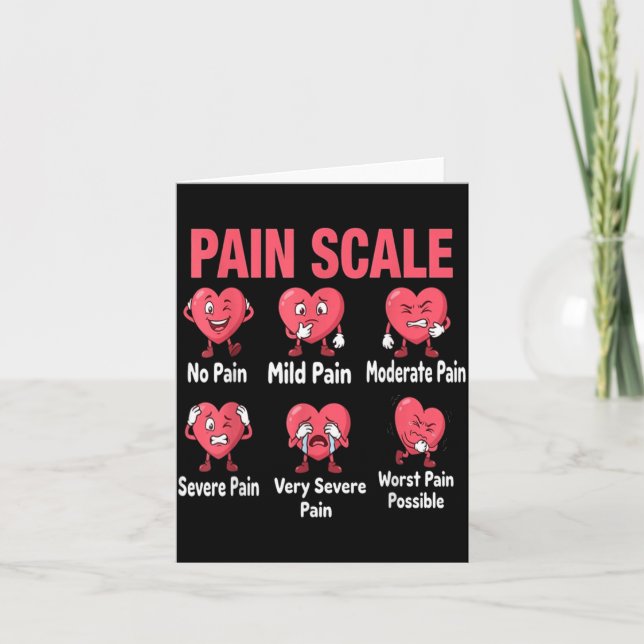 Carte Échelle de douleur drôle Infirmière Saint-Valentin (Devant)