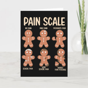 Carte Échelle de douleur homme en pain d'épice drôle Noë