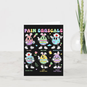 Carte Échelle de douleur jour de Pâques Mignon Lapin Œuf