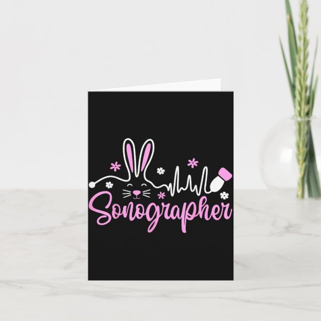 Carte Échographiste Bunny Pâques Échographie Ultrason (Devant)
