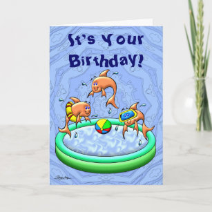 Cartes Poisson Rouge D Anniversaire Zazzle Fr