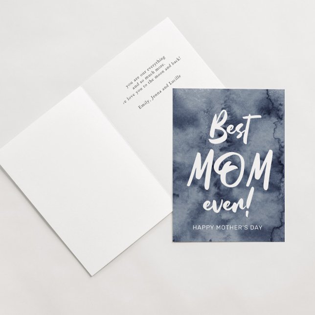 Carte éclaboussure d'aquarelle meilleure maman pour la f (Créateur téléchargé)