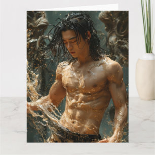Carte Éclaboussure d'eau dorée Homme Fantaisie masculine