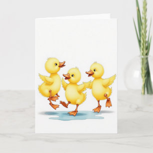 Carte Éclaboussure Trois Petits Poulets Mignons