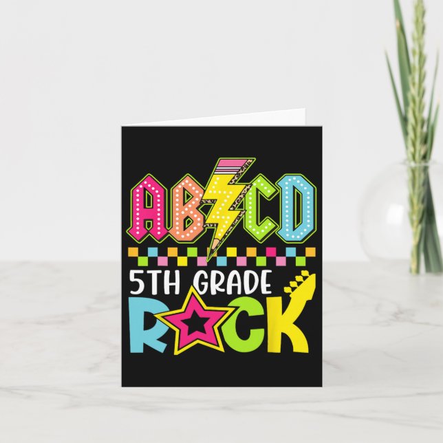 Carte Éclair drôle de retour à l'école 5e année Rock (Devant)