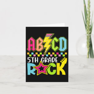Carte Éclair drôle de retour à l'école 5e année Rock