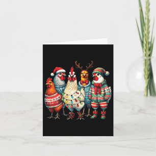 Carte Éclairage Casquette de poulets de Noël Festif Ferm
