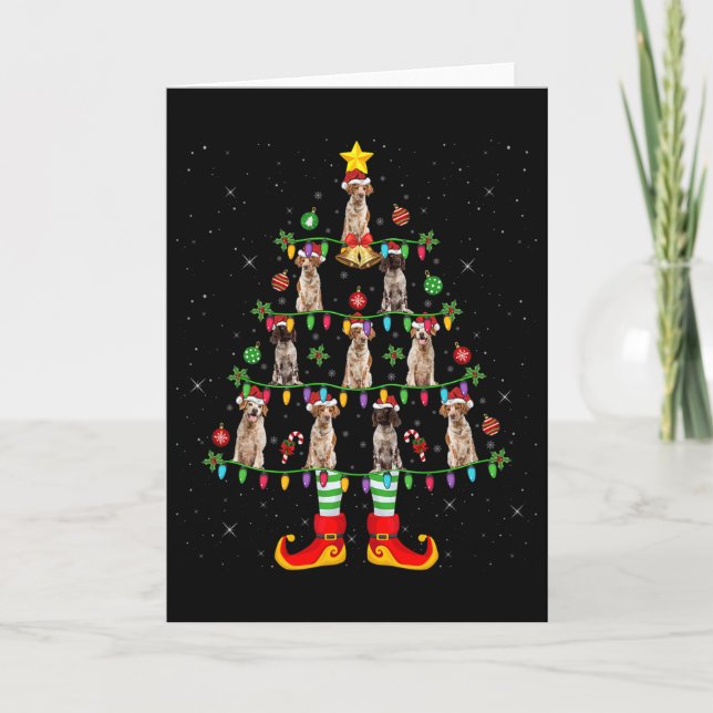 Carte Éclairage des Fêtes de Noël Brittany Spaniel Chien (Devant)