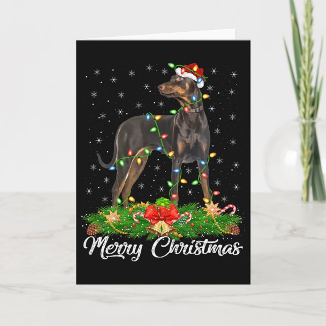 Carte Éclairage Noël Correspondant Chapeau de Père Noël  (Devant)