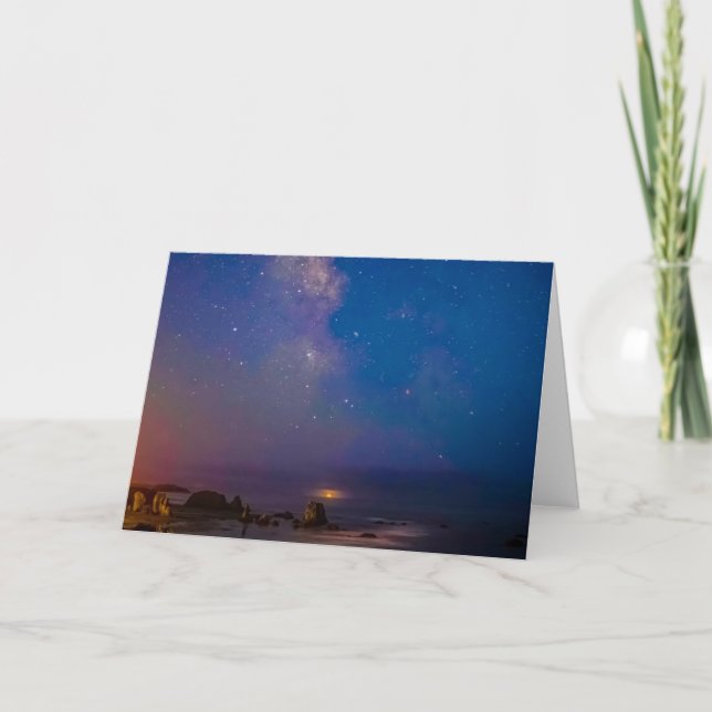 Carte Éclipse lunaire & Voie lactée | Bandon Beach, Oreg (Devant)