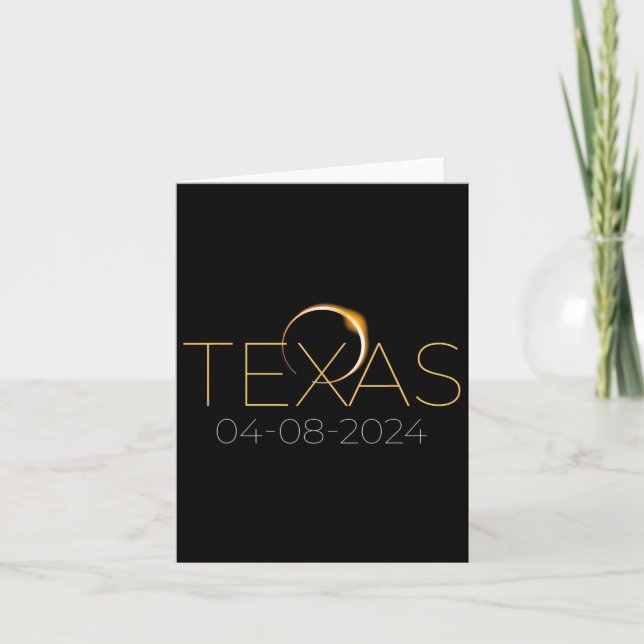 Carte Éclipse solaire 2024 État Texas Total Éclipse sola (Devant)