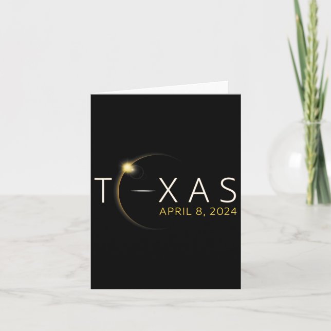 Carte Éclipse solaire 2024 État Texas Total Éclipse sola (Devant)