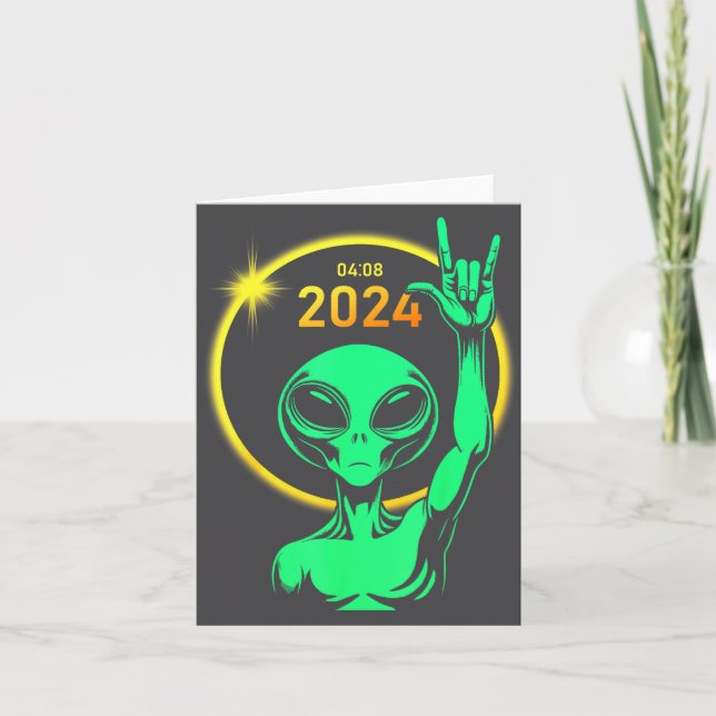 Carte Éclipse solaire 2024 Rocher alien avril Éclipse so (Devant)