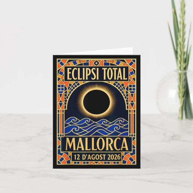 Carte Éclipse solaire de Majorque 2026 - Catalan Moderne (Devant)
