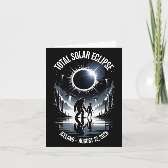 Carte Éclipse solaire totale 12 août 2026 Islande Bigfoo (Devant)