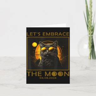 Carte Éclipse solaire totale de chat drôle embrassade