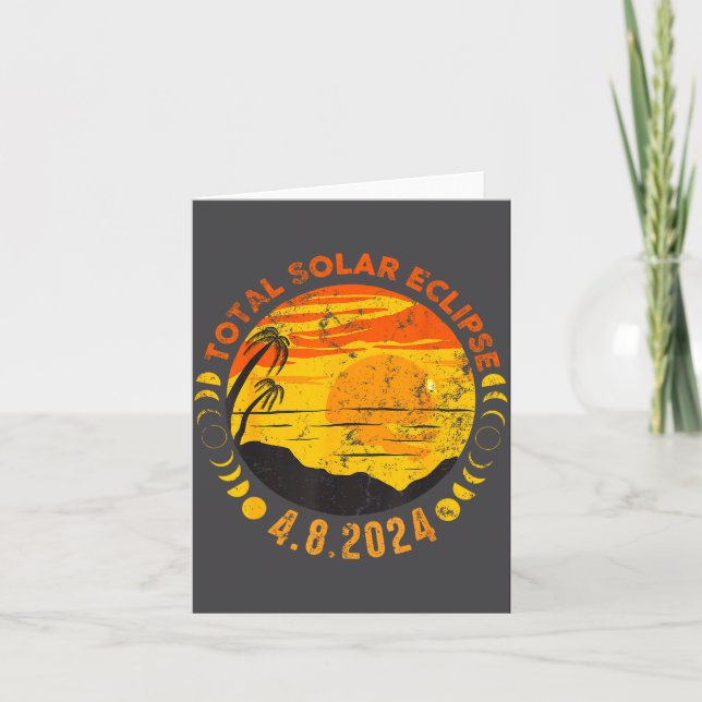 Carte Éclipse solaire totale rétro drôle (Devant)
